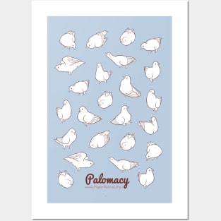 Poofy Pigeons (white) Posters and Art